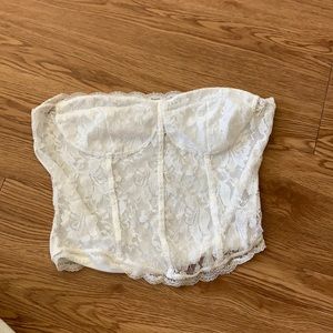 Verge Girl Strapless White Lace Top